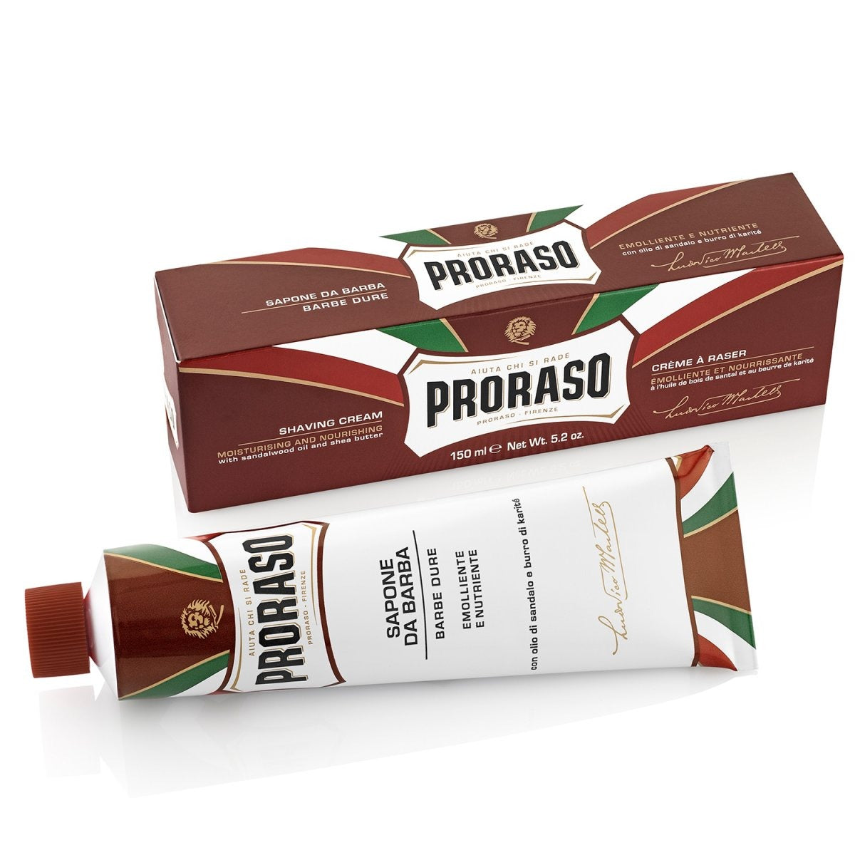Proraso Rakkräm för Grov Skäggväxt Sandelträ & Sheasmör 150 ml