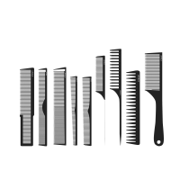 Professional Carbon Hair Comb Set: 9-Piece Static-Free Styling Kit