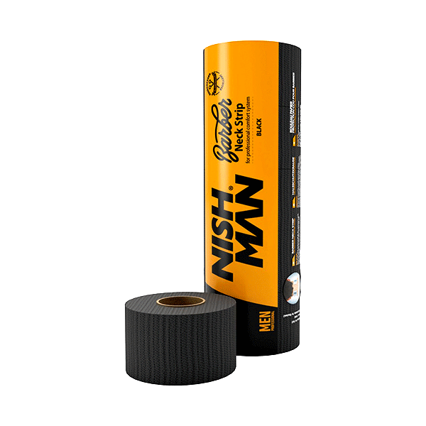 NISHMAN Professional Disposable Black Neck Strips for Barbers & Stylists