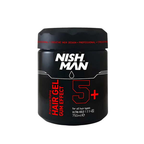 NISHMAN Ultra Strong Hold Gum Effect Hair Gel 5+, 25.36 fl oz
