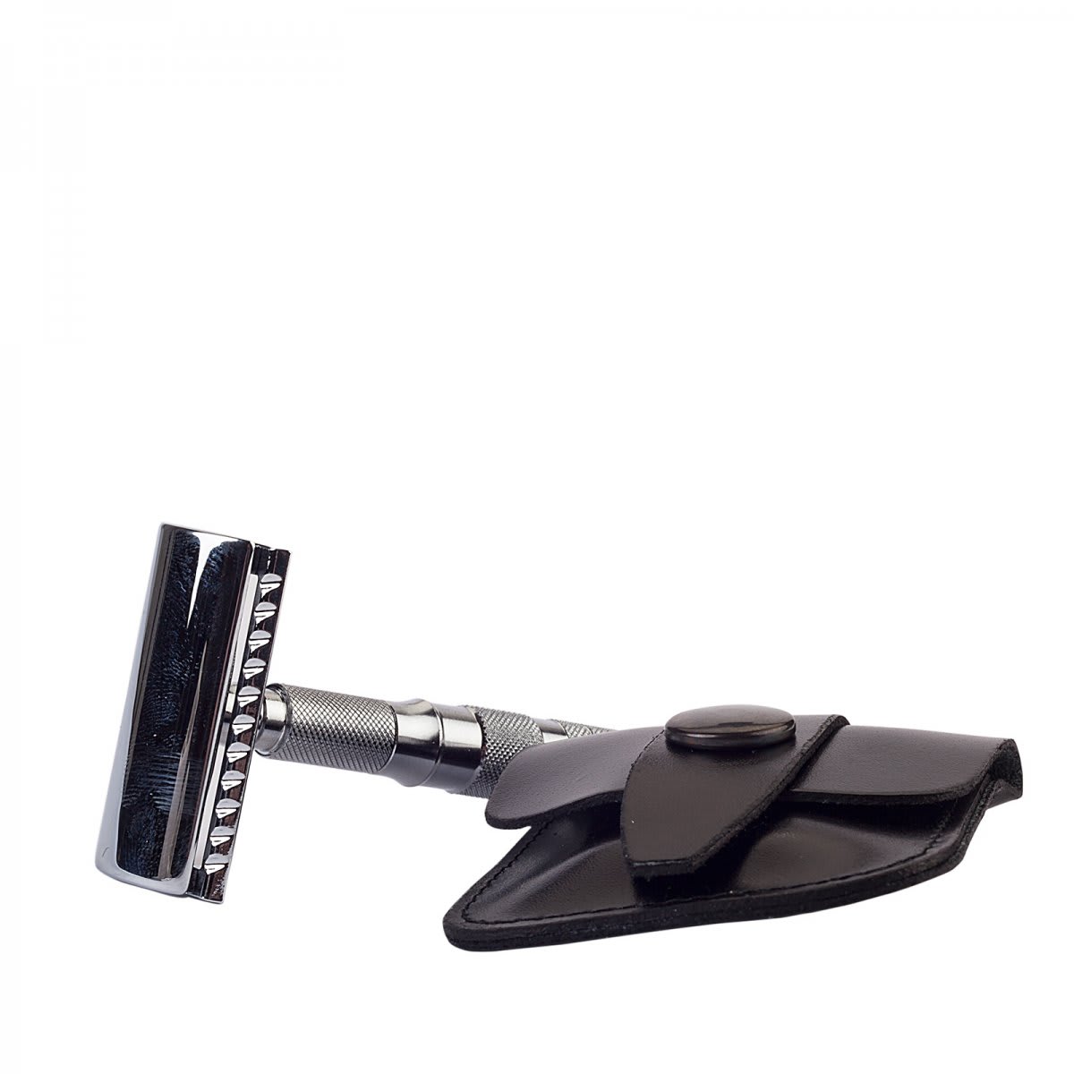Merkur Resehyvel säkerhetshyvel (safety razor) med svart läderetui