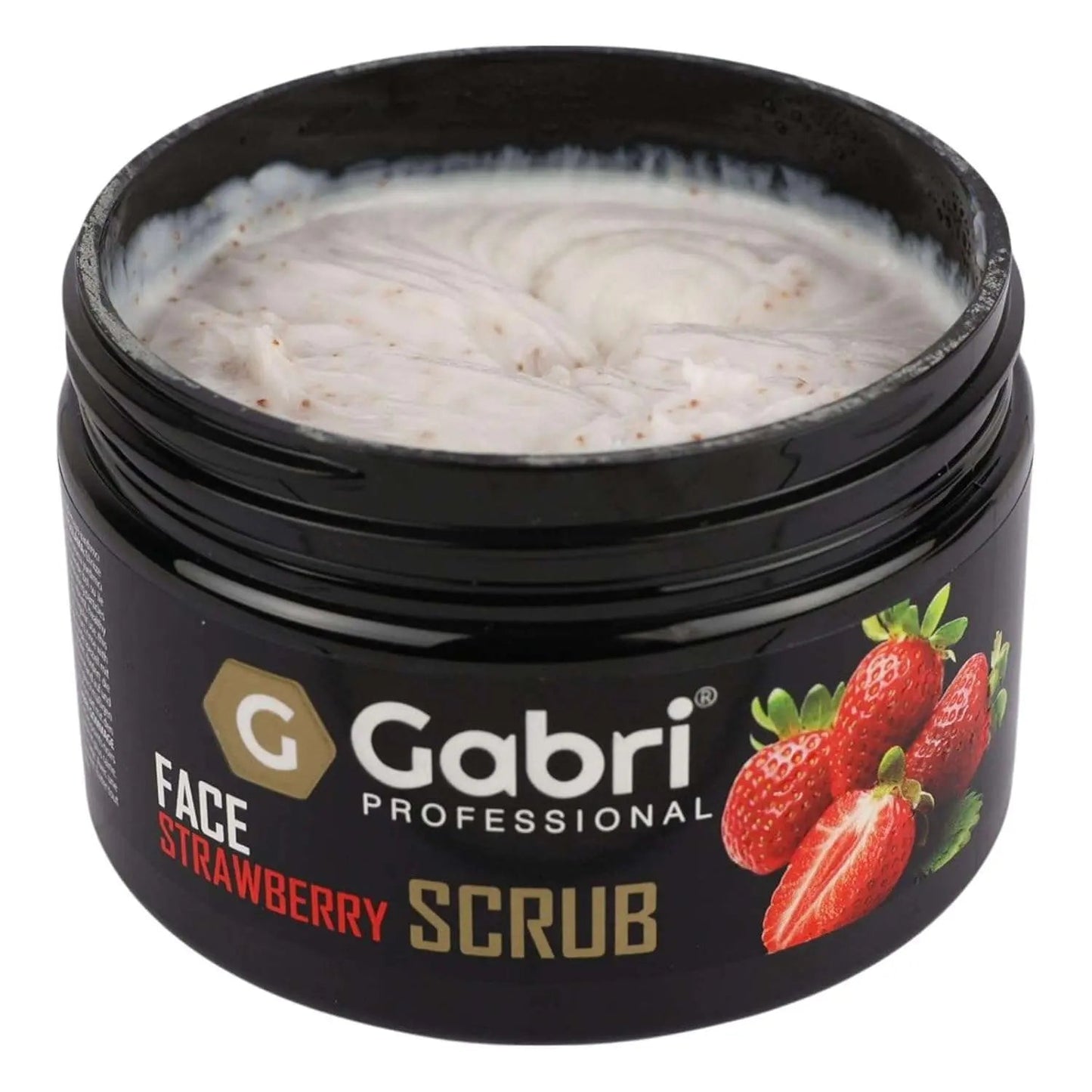 Gabri Professional Strawberry Face Scrub – 300g jar with natural exfoliating formula for radiant skin.