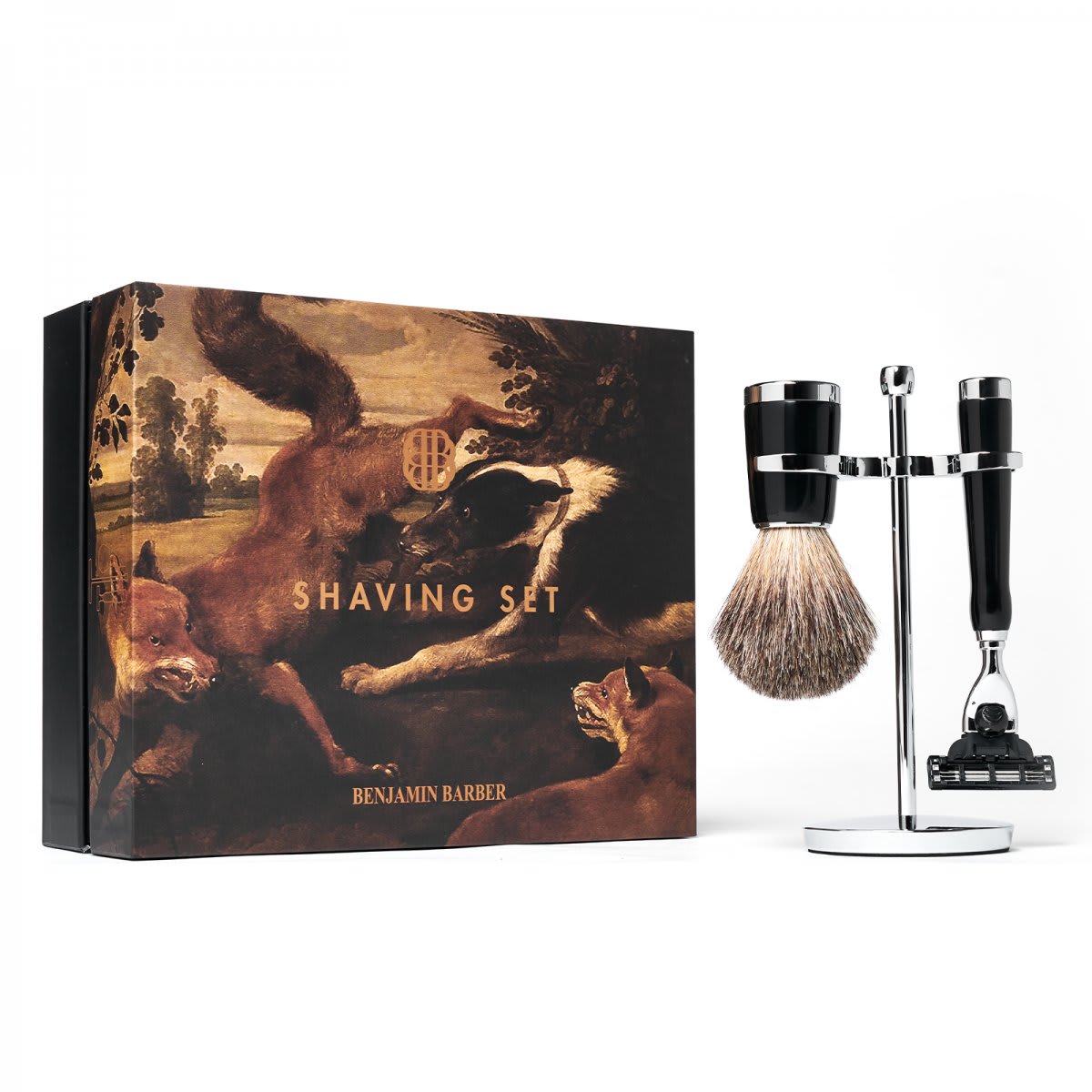 Benjamin Barber Classic 3-delars Rakset Ebony - Gillette Mach3