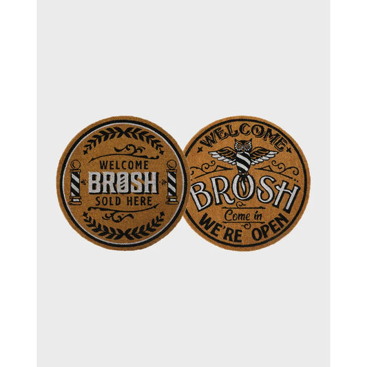 Brosh Welcome Mat, Rund Dörrmatta i Kokosfiber, We're Open
