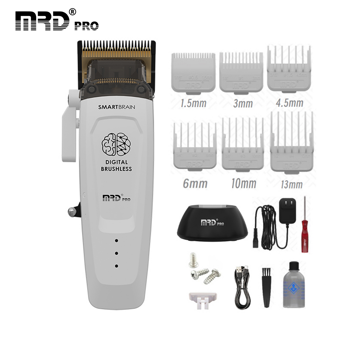 MRD Pro Smart Brain HC 90-4 Hårklippare - Intelligent Vit