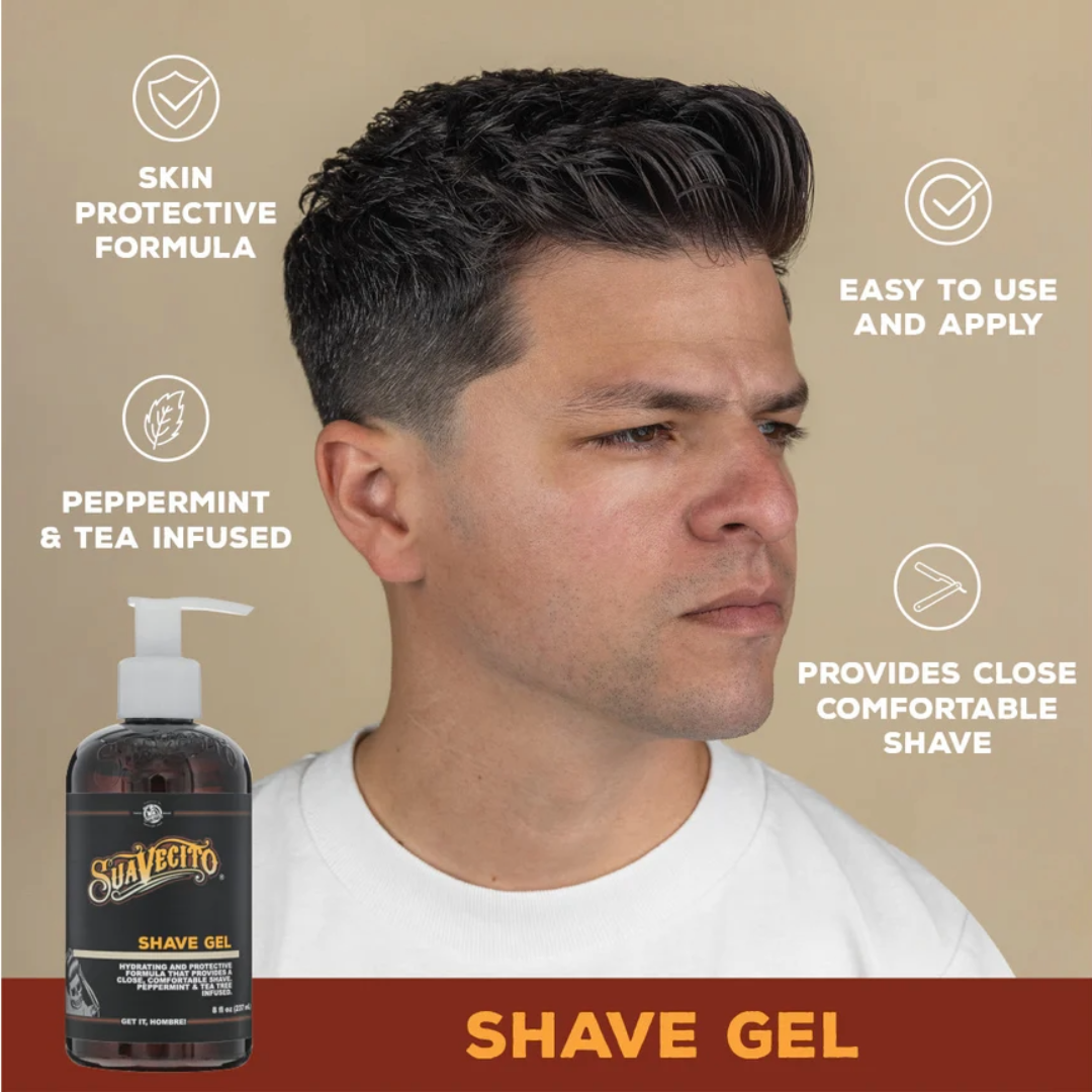 Suavecito Smooth Glide Shave Gel: Peppermint Tea Tree Formula, 8 fl oz