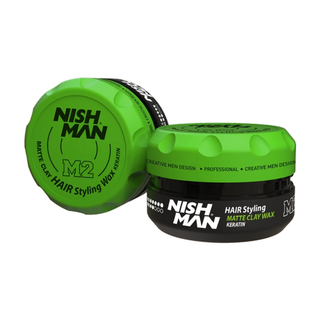 Nish Man M2 Matte Clay Wax: Keratin-Infused, Strong Hold, Volume Boost