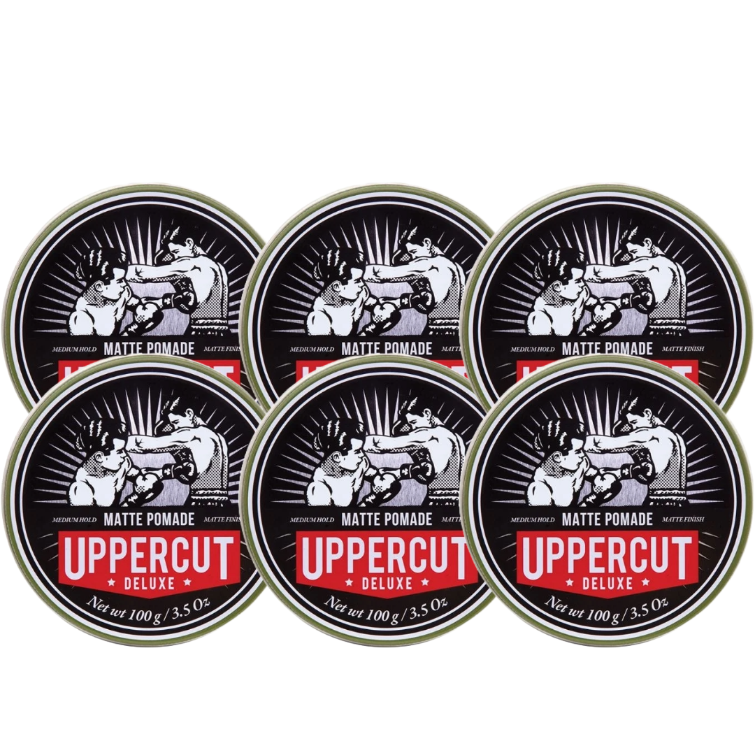 Uppercut Deluxe Matte Pomade 6-Pack: Medium Hold, Natural Finish Hair Styling