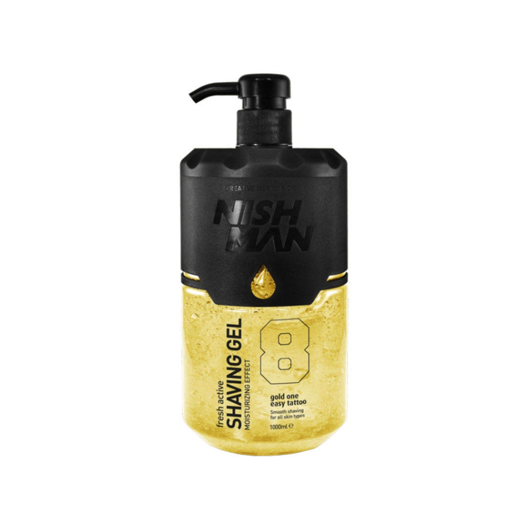 Nish Man 8 Gold One Shaving Gel 1000ml for Smooth Shave