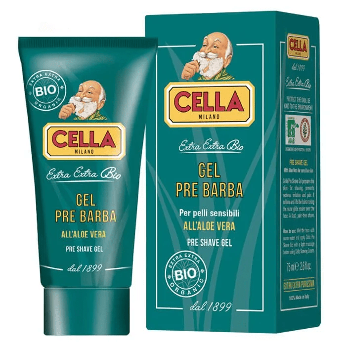 Cella Milano Aloe Vera Pre-Shave Gel 75ml for Smooth, Irritation-Free Shaves