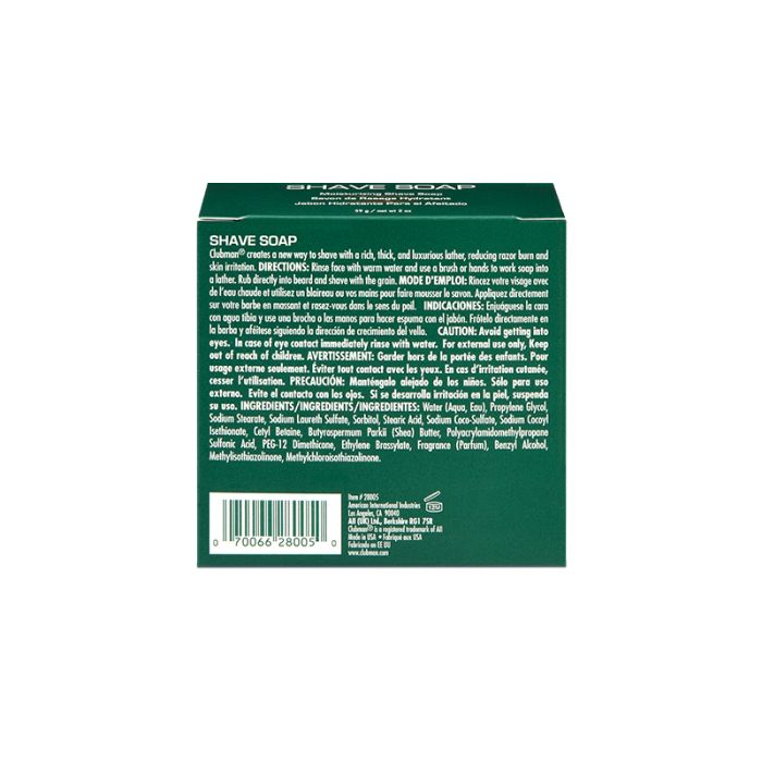 Clubman Pinaud Moisturizing Shave Soap: Rich Lather, Smooth, Irritation-Free Shave
