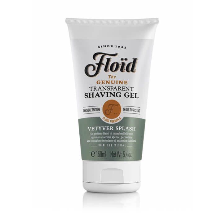 Floïd Transparent Vetyver Splash Shaving Gel for Smooth, Hydrating Shaves