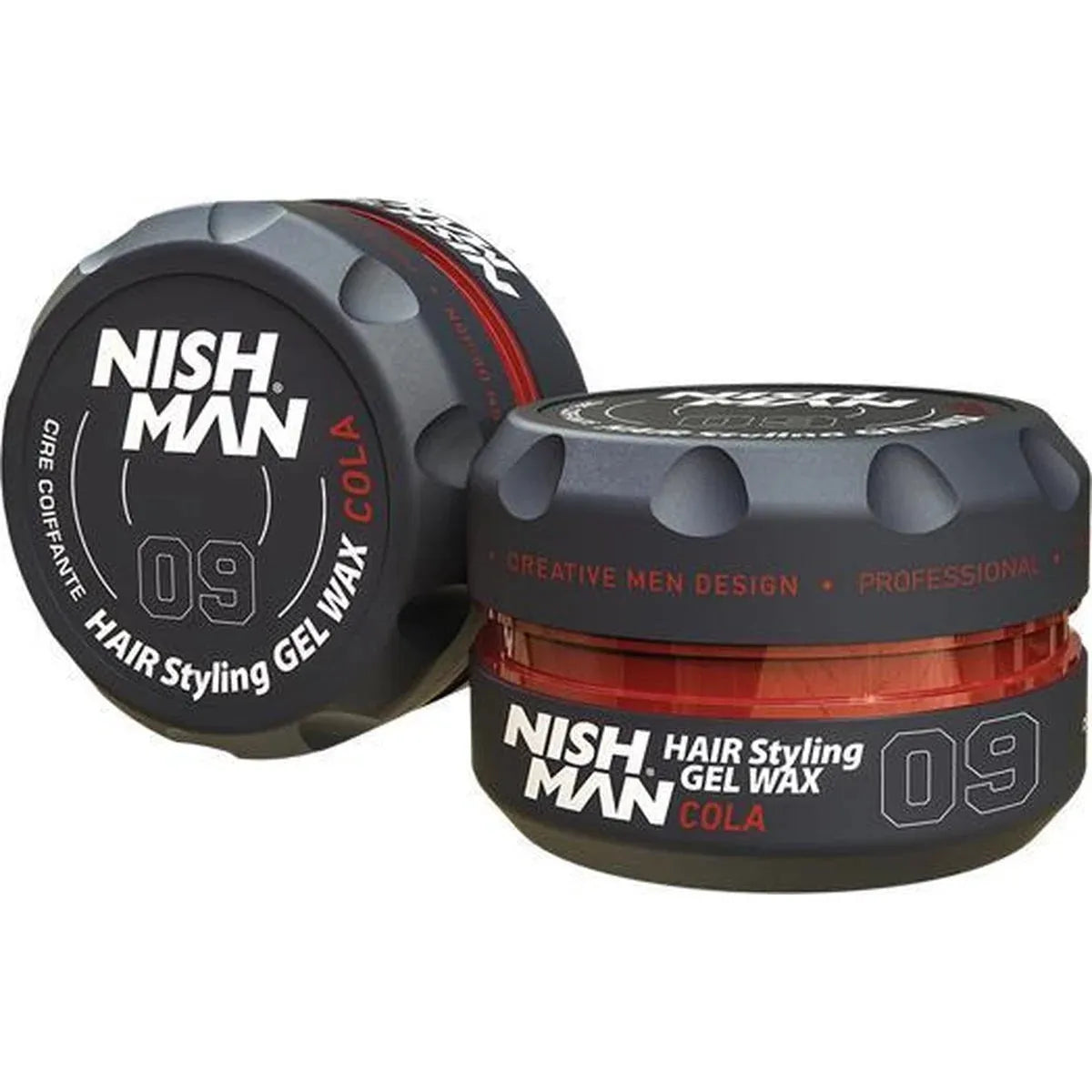Nish Man Cola Scented Hair Gel Wax, Strong Hold, 12x 150ml Tubs