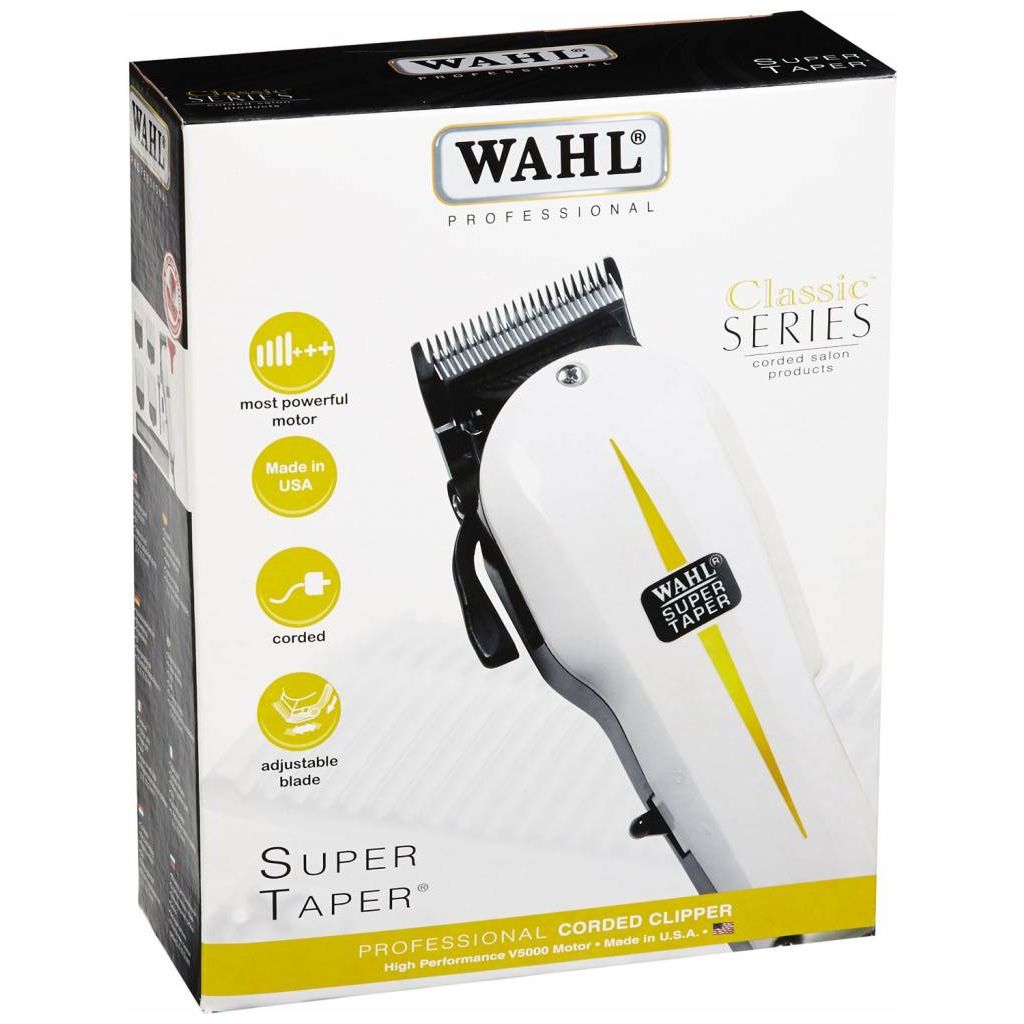 Wahl Super Taper Professional Corded Hair Clipper – Powerful V5000 Motor, Precision Blades