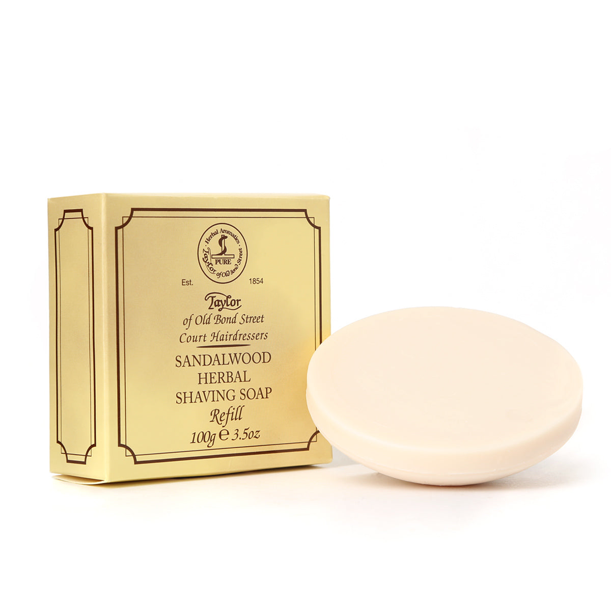 Taylor Old Bond Street Sandalwood Shaving Soap Refill 100g: Rich Creamy Lather, Smooth Shaves