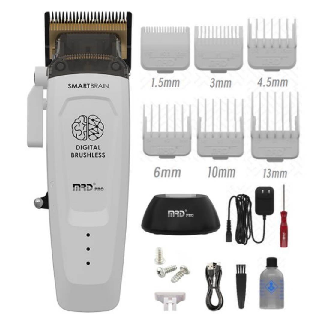 MRD Pro-SmartBrain HC-90 Professional White Hair Beard Clipper Trimmer