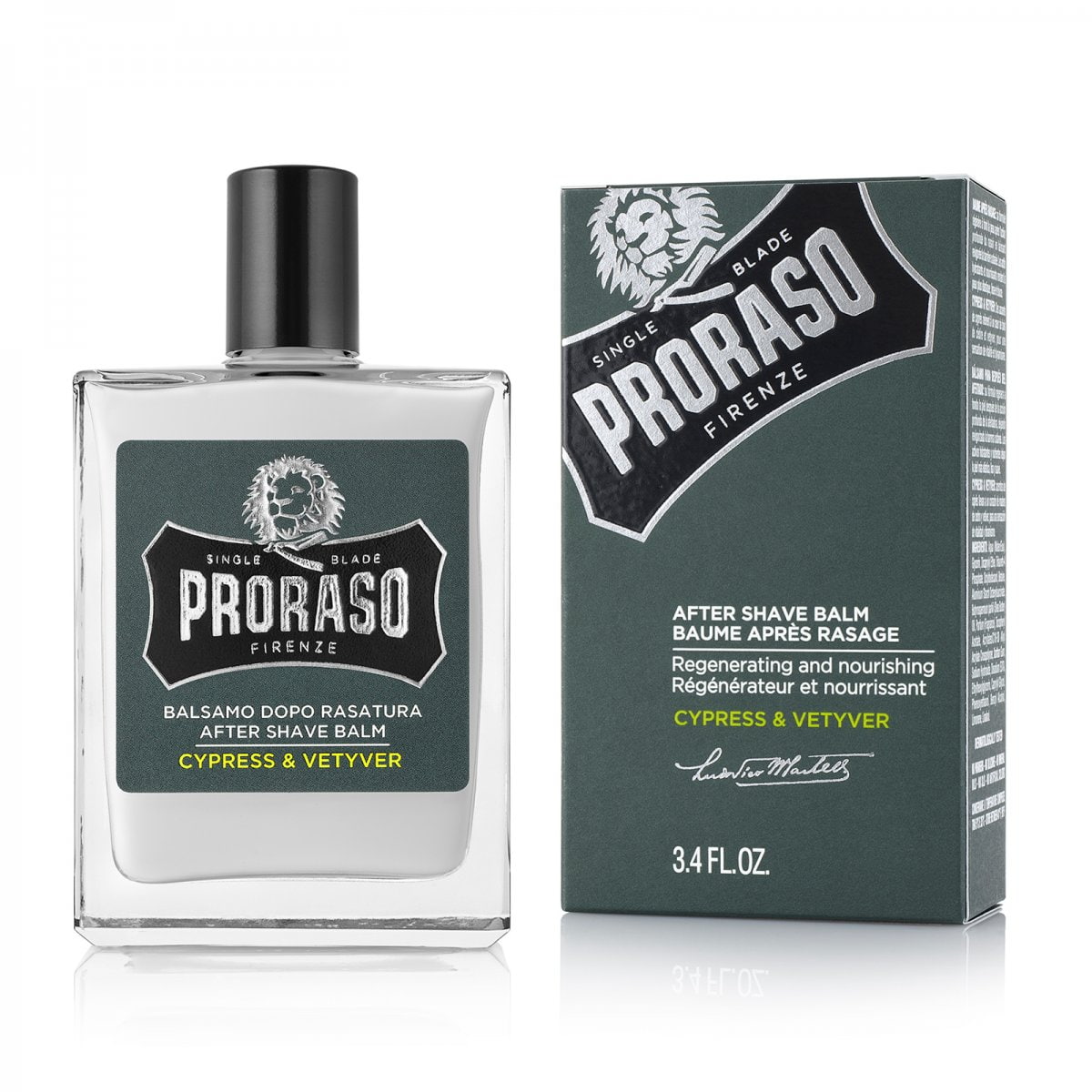 Proraso Cypress & Vetyver Aftershave-balsam, Vårdande Rakbalsam för Män 100ml