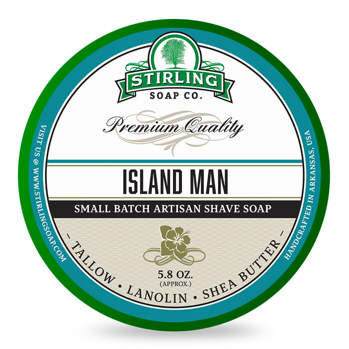 Stirling Island Man Shaving Soap: Premium Tallow, Lanolin, Shea Butter Formula