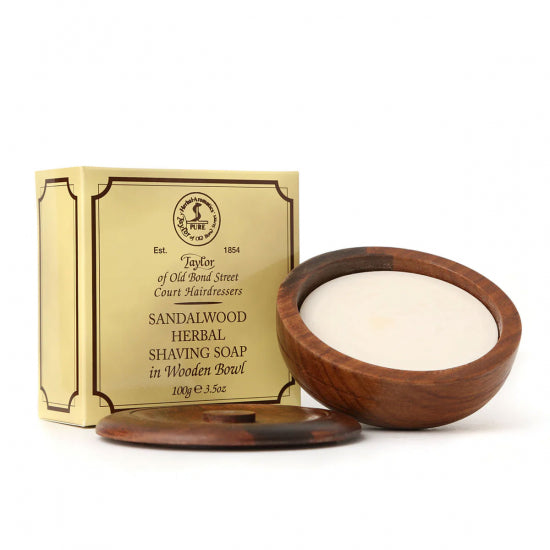 Taylor of Old Bond Street Sandalwood Shaving Soap, Wooden Bowl, 3.5 oz