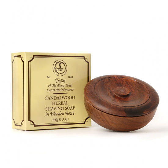 Taylor of Old Bond Street Sandalwood Shaving Soap, Wooden Bowl, 3.5 oz