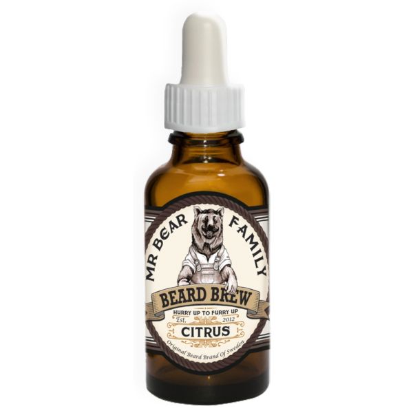 Mr Bear Family Natural Citrus Beard Oil 1 fl oz Moisturizing & Soothing Brew