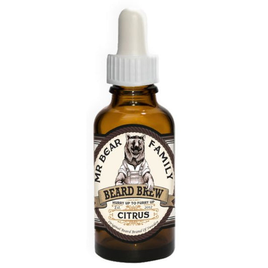 Mr Bear Family Natural Citrus Beard Oil 1 fl oz Moisturizing & Soothing Brew