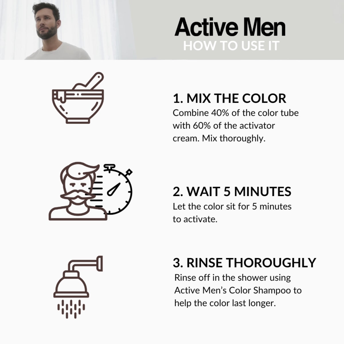 Active Men Skäggfärg och hårfärg - Blond