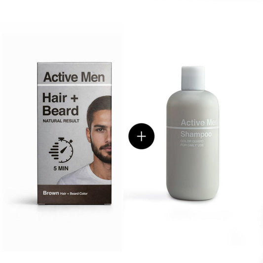 Active Men Kombo - Schampo + Hårfärg Brun