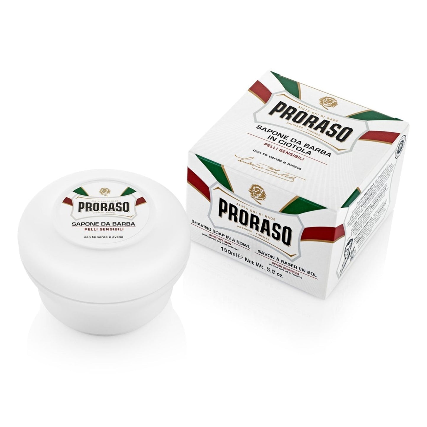 Proraso Raktvål White 150ml för Känslig Hud med Havreextrakt