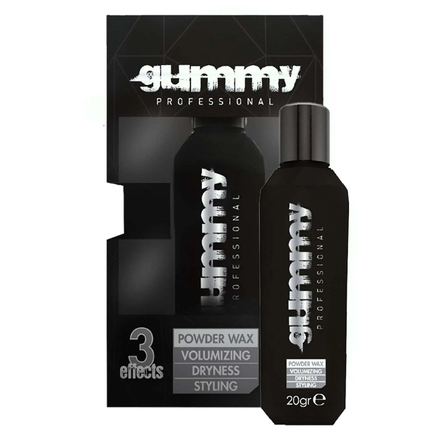 GUMMY POWDER WAX 20 GR bottle with ergonomic packaging for hair volume and styling.