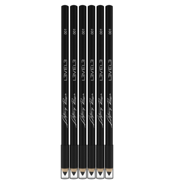 LV3 Pro Liner Pencils 6-Pack Black for Precision Hair Art & Creative Designs