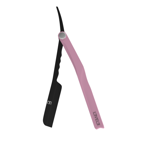 Professional LV3 Black/Pink Milly Straight Edge Clutch Razor Handle for Barbers