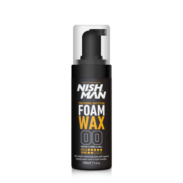 Nishman Pro Foam Wax for Defined Curls, Frizz Control 150ml