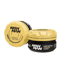 Nishman Hair Styling Wax: Strong Hold, High Shine, Moisturizing Hair Pomade 100ml