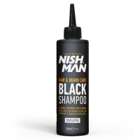 NISHMAN Men's Permanent Black Hair & Beard Coloring Shampoo Set