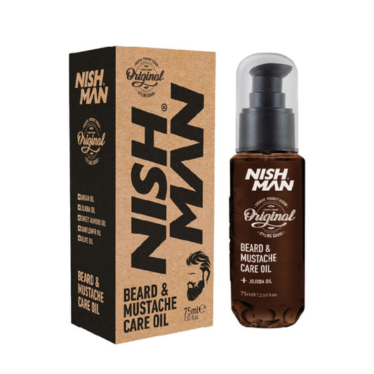NISHMAN Premium Beard & Mustache Care Oil 3.38 fl oz - Hydrating & Conditioning