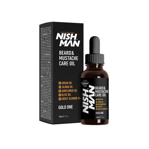 NISHMAN Premium Hydrating Beard & Mustache Oil with Argan & Almond