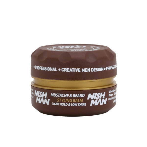 NISHMAN Professional Beard & Mustache Styling Balm - 3.4 Fl Oz Light Hold