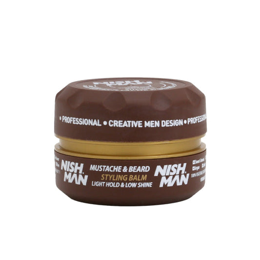 NISHMAN Professional Beard & Mustache Styling Balm - 3.4 Fl Oz Light Hold