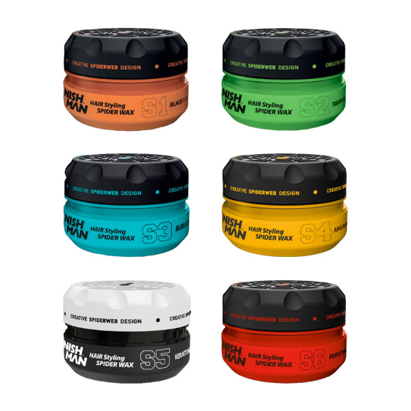 NISHMAN Aqua Spider Hair Wax 150ml - Strong Hold, Web Effect, All-Day Style
