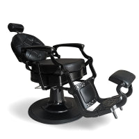 Professional Black Hydraulic Reclining Barber Chair with Swivel and Headrest