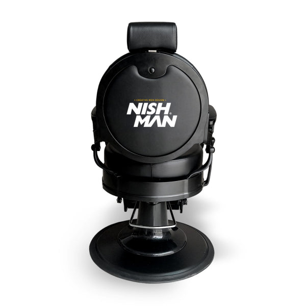 Professional Black Hydraulic Reclining Barber Chair with Swivel and Headrest