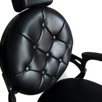 Professional Black Hydraulic Reclining Barber Chair with Swivel and Headrest
