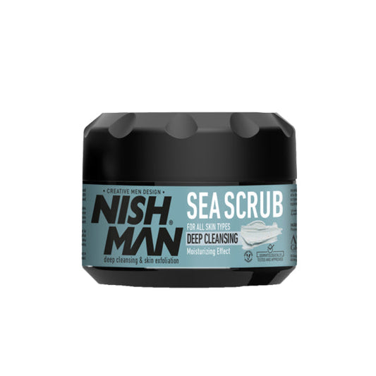 NISHMAN Men's Deep Cleansing Exfoliating Facial Sea Scrub 10.1 fl oz