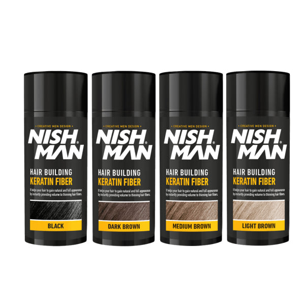 Nishman Hair Building Keratin Fibers for Thicker, Fuller, Natural-Looking Hair