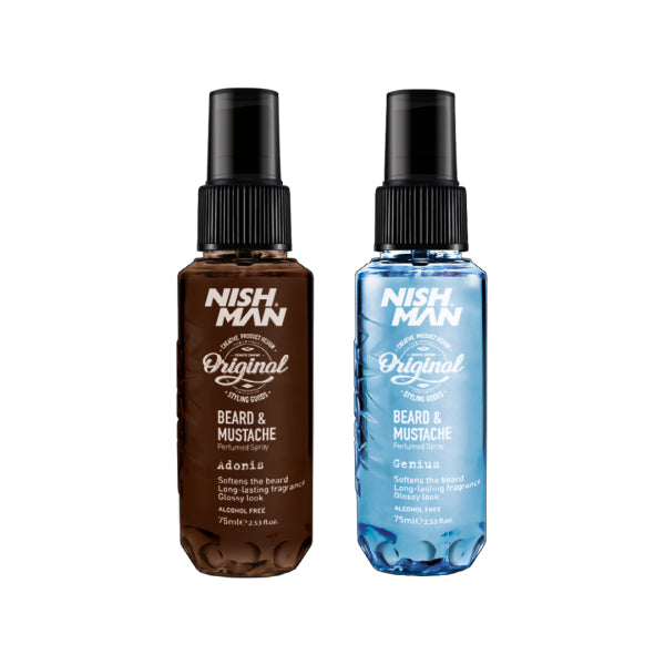 Nishman 75ml Men's Beard Mustache Perfume Spray - Genius & Adonis Scent