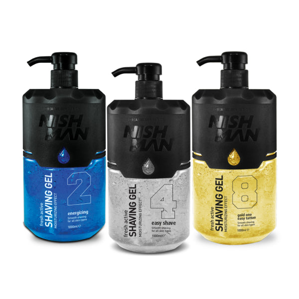 NISHMAN Professional Shaving Gel 1000ml Large Bottle for Smooth Shaves