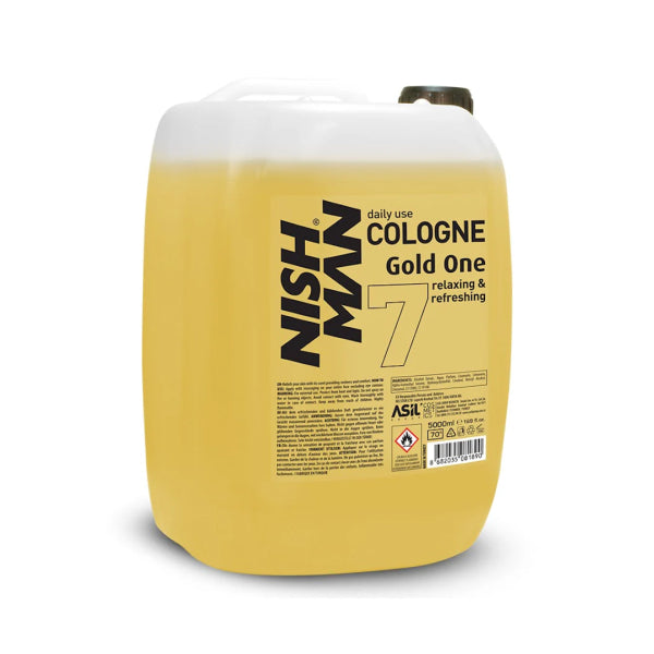 Nishman Gold One After Shave Cologne 5000ml: Refreshing, Long-Lasting Fragrance, Bulk Size