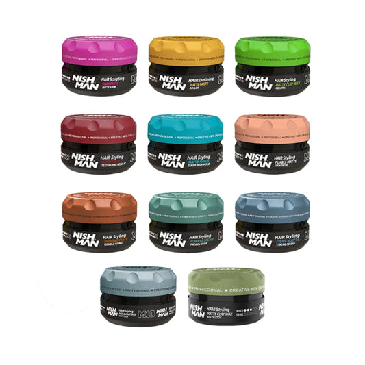 Nishman Professional Matte Series Hair Styling Wax for High Hold & Volume
