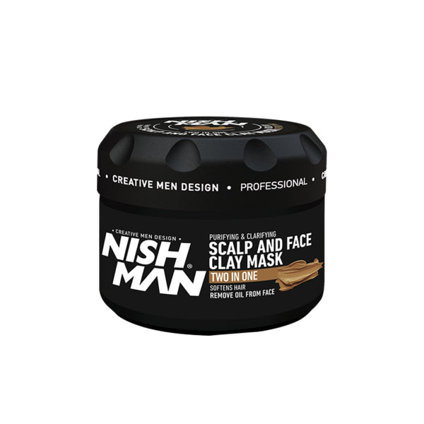NISHMAN Rejuvenating Scalp & Face Clay Mask - 450g Deep Pore Cleansing